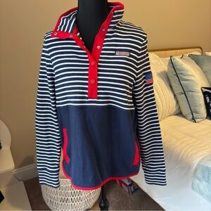 Vineyard Vines Navy and White Striped Pullover